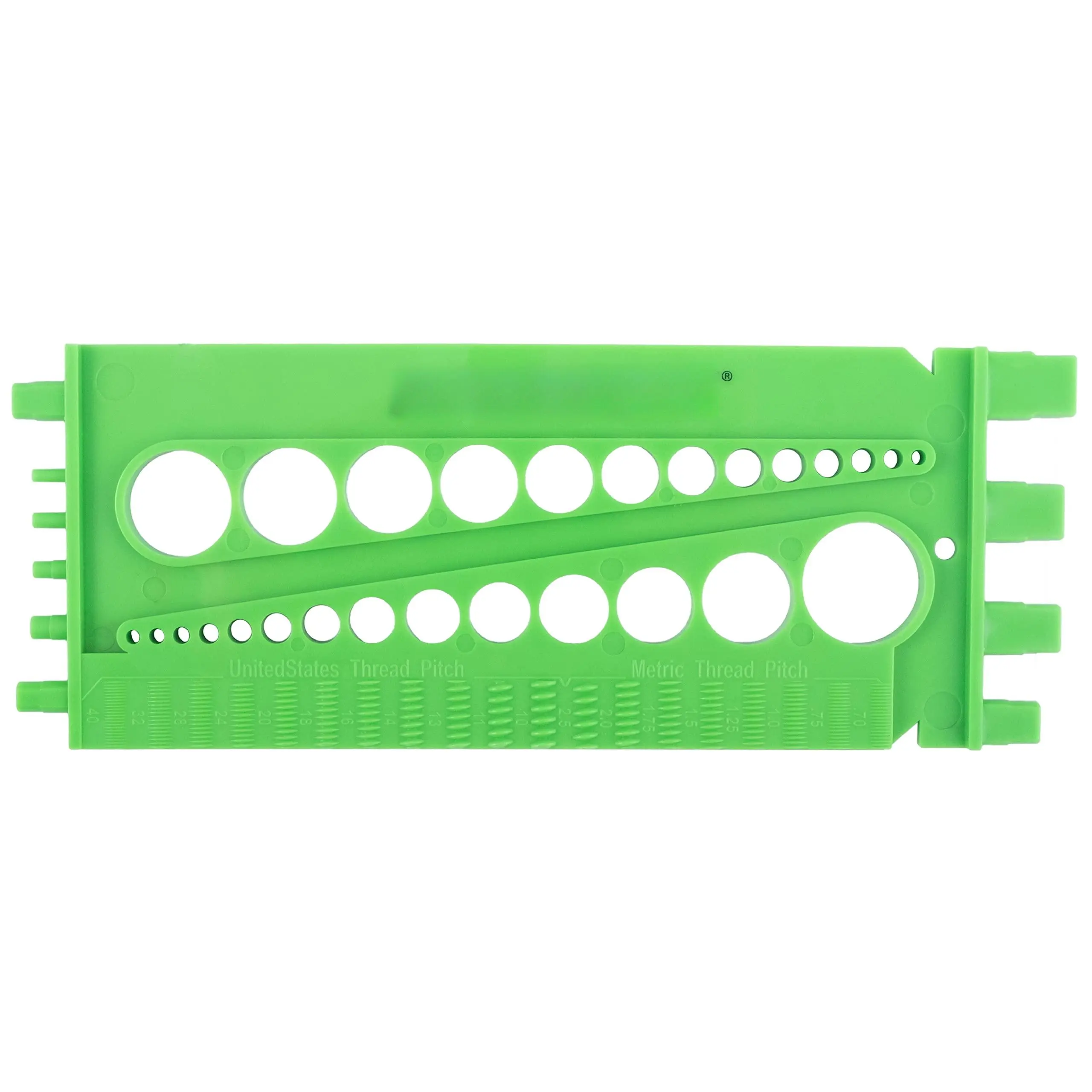 26691 Nut Bolt Thread Gauge  Green Checker And Size Sizer With Sae Metric Reference