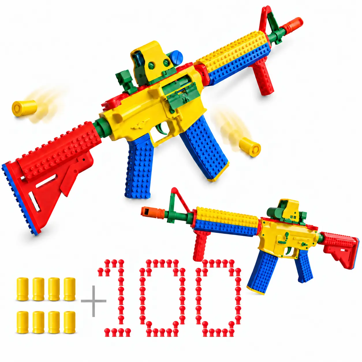 JINGJOY TG-001 Semi-Automatic Shell-Ejecting Toy Blaster, 8-Round Magazine, 4-Position Adjustable Stock, Detachable Vertical Grip, Rail-Mounted Sight, Teen Boy Gift, Ages 14+