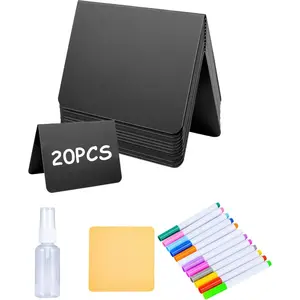 Mini Chalkboard Signs for Food-Reusable Reserved Table Signs, Food Labels for Party Buffet, Easy to Write and Wipe Out, Catering Supplies Buffet Display, Place Cards