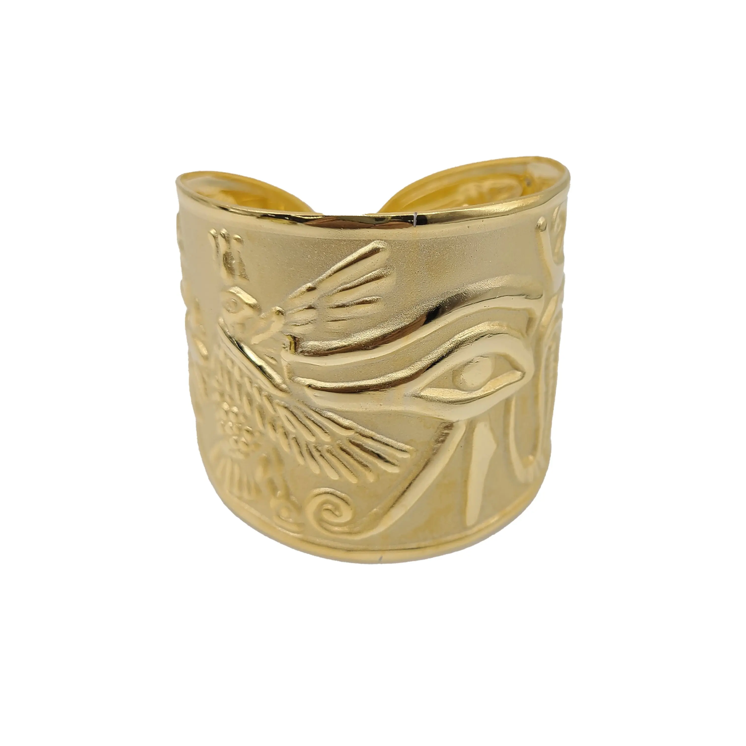Egyptian Eye Brass Cuff Bracelet - Gold Plated - Made in Egypt