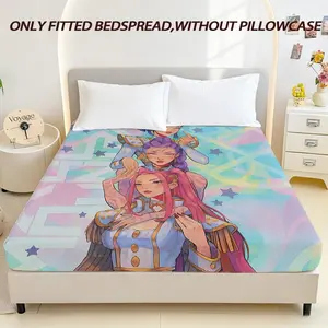 Anime Girl Pattern Printed Bed Sheet, Soft and Comfortable Bedding, Perfect for Room Decoration and Hotels, Ca Prop 65 Compliant