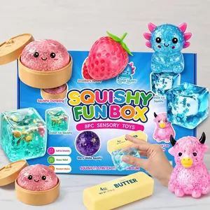 8 Pack Squishy Fidget Toys Set, Soft Slow Rebound Sensory Stress Relief Toys, Mixed Assorted Shapes, Anxiety Relief Toys for Kids, Party Supplies & Gift Idea