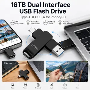 16TB USB 3.2 Flash Drives U Disk 2TB High Speed Metal Pen drive Waterproof Type-C Memoria USB Stick USB Drives 4TB 2TB