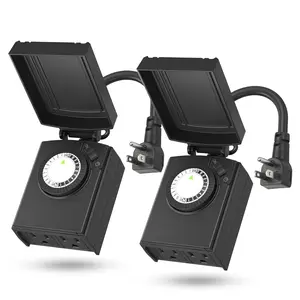 24 Hour Heavy Duty Mechanical Timer, Outdoor Timer Outlet  with 30 Minutes Intervals, 2 Grounded Outlets for Christmas Lights Pool Pump,15A 1/2HP, ETL Listed(2 Pack)