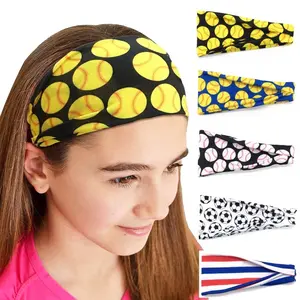 Wide Elastic Sports Head Wraps | Moisture-Wicking Headbands for Ball Sports, Fitness & Active Wear