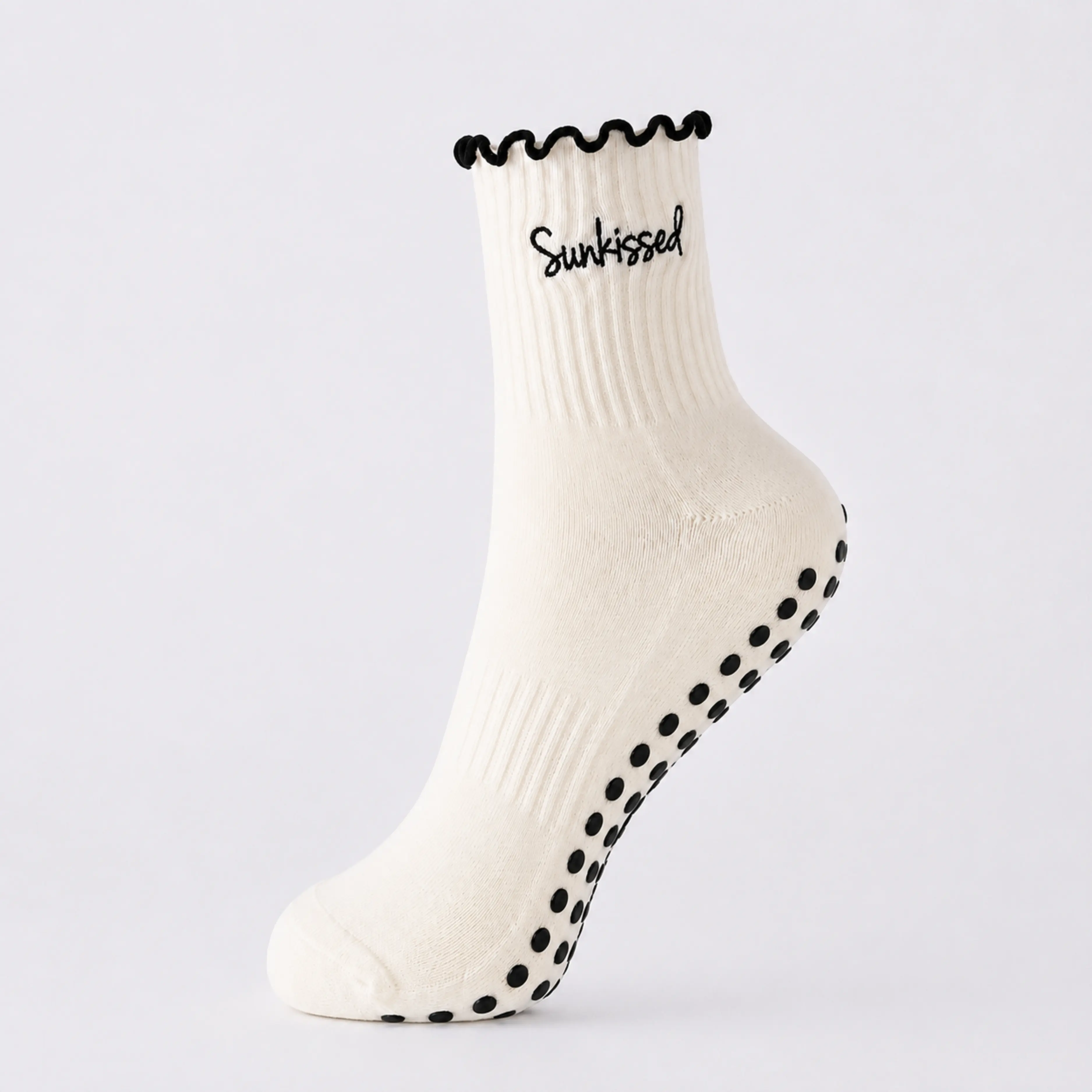 The Sun-Kissed Sock - Women’s Soft Non-Slip Grip Socks - Breathable, Sticky Sole Socks for Pilates, Barre, Yoga