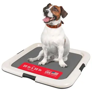 IRIS USA Secure Pee Pad Holder for Regular Sized Dogs, Fits 22"x22" Pad, Gray
