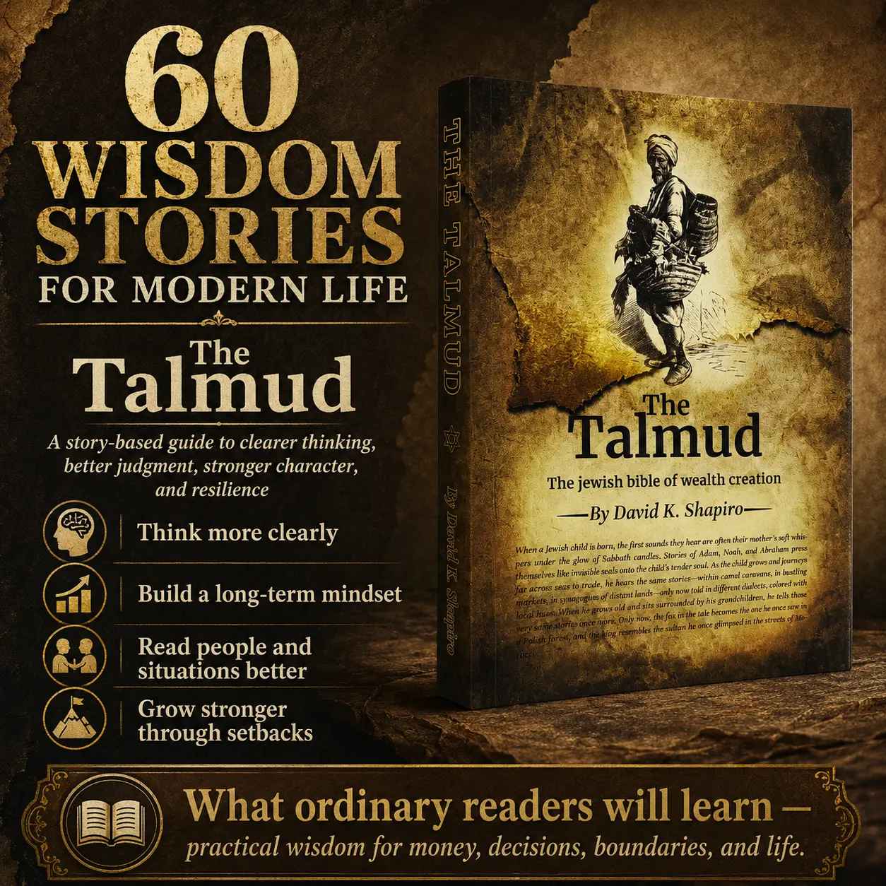 The Talmud Book: 60 Jewish Stories on Wealth, Money, Value, Patience, Trust, Judgment, Human Nature, Long-Term Thinking, Better Decisions, Character, Boundaries & Practical Life Lessons — A Wealth Wisdom and Personal Growth Book