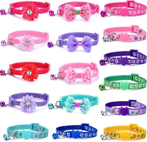 16 PCS Cute Cat Collars Breakaway with Bell for Boy Cats and Girl Cats Gifts luoyue