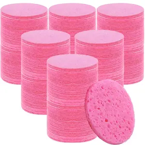 50/100pcs Compressed Facial Sponges, Cosmetic Spa Face Sponges for Cleansing & Face Pads, Heart Shaped Makeup Sponge for Makeup Removal, Facial Cleanser Tool