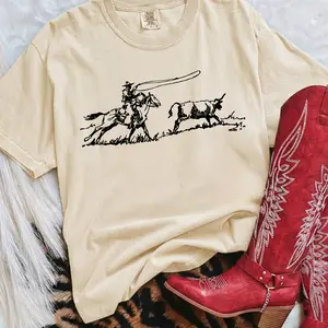 Cowboy Roping Western Comfort Colors Shirt, western clothing, western cowgirl stuff, rodeo western outfit women, western graphic tees women, country concert outfits, western clothes tops, western shirts for women, women’s clothing merch shirts