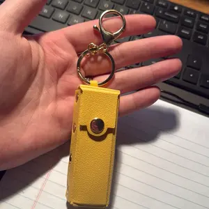 Keychain chapstick holder