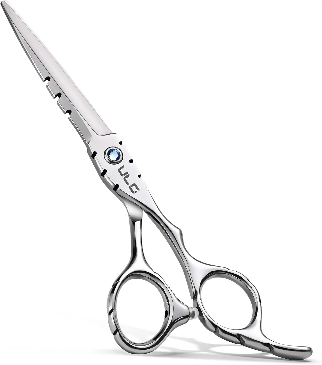 Hair Cutting Scissors, ULG Professional Hair Scissors 6.5” Shark Series Right-Hand Razor Edge Barber Shears Salon Hair Cutting Shears Made of Japanese Stainless Steel, Hand Sharpened Silver