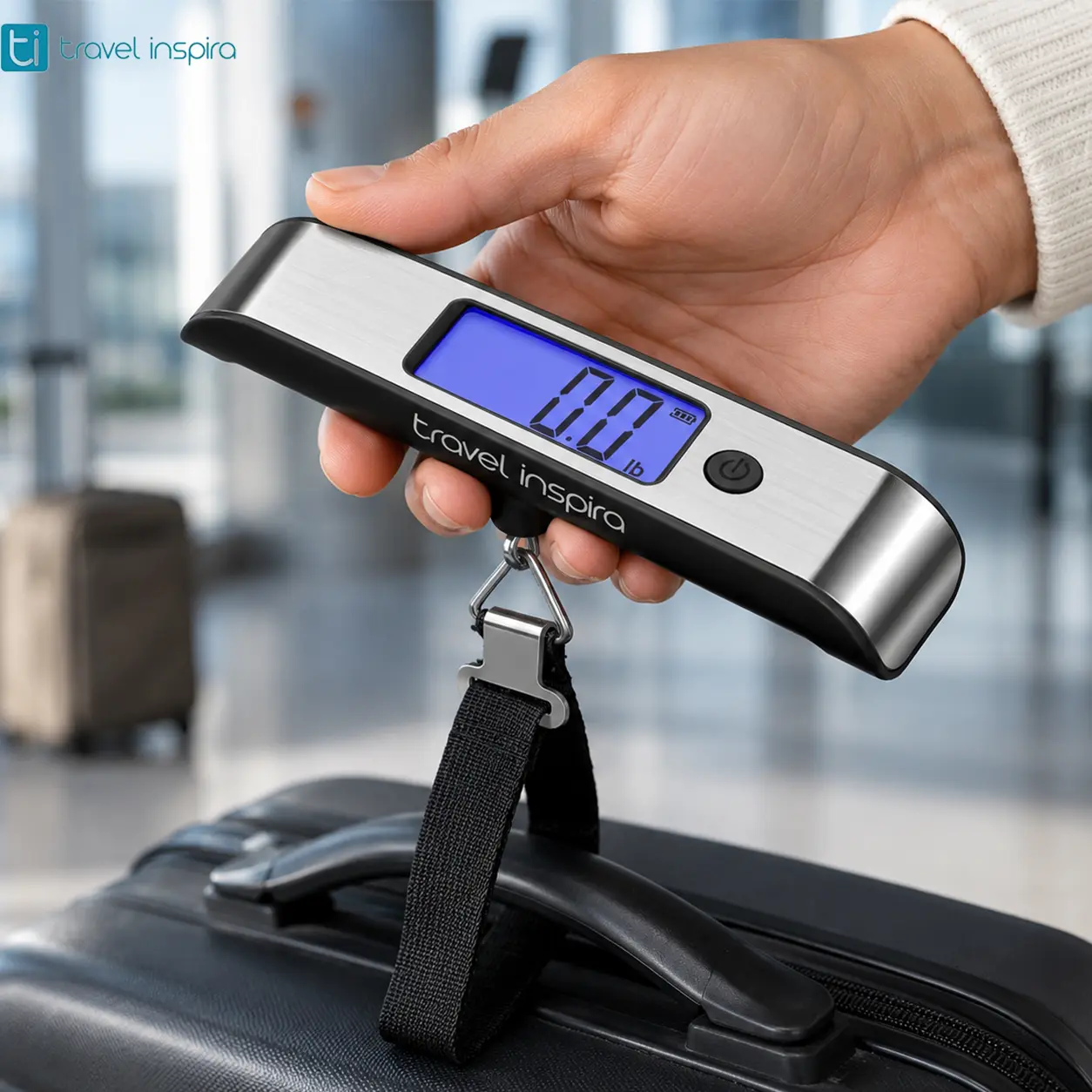 Travel Inspira Rechargeable Digital Luggage Scale, 110lb/50kg Portable Suitcase Weight Scale with Large Backlit Display, USB-C Charging Hanging Baggage Scale for Summer Travel, Mid-Year Deal Travel Essential, summerwins