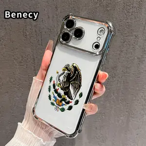 Mexican Eagle Symbol Pattern Phone Case Suitable for iPhone 17 Pro Max 16 15 Plus Air 14 13 12 11 E Four Corner Air Cushion Anti Drop Transparent Full Coverage Cover