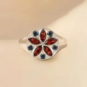 Vintage Kaleidoscope Ring, Antique Retro Statement Decorative Sparkly Embellished Colored Gemstone Ring for Party & Everyday Wear, Antique Rings, Colored Gemstone Rings