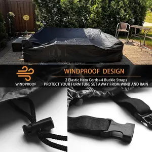 Outdoor Patio Furniture Cover Set, Outdoor Patio Sectional, Waterproof UV Protection Snowproof Large Detachable Sofa Table Chair Covers