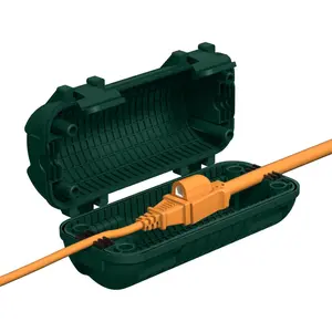 Extension Cord Cover Waterproof, Outdoor Cord Connection Protector for Outside with 4 Removable Latches, Electrical Box Plug Covers for Patio, Power Tools, Holiday Decoration Lights, Green