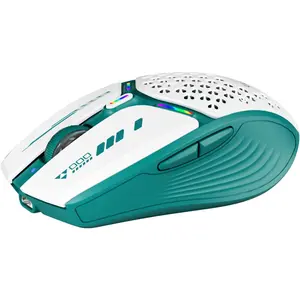 , (BT5.0/5.1+2.4GHz) USB C Rechargeable LED   Level Visible, Honeycomb  Shell Cover with USB Receiver & Type-C Adapter for Laptop/PC//iPad - Green