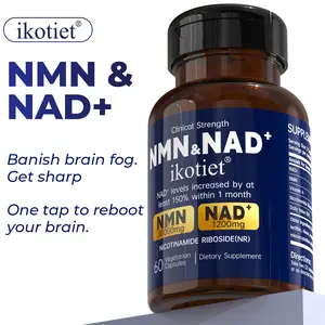 IKOTIET NAD & NMN Complex Natural Dietary Supplement Capsules, 1000mg per Serving 10-in-1 No-Filler Nutritional Formula with 500mg Pure NMN, Vitamin C, Resveratrol, CoQ10, Probiotics for Fitness & Metabolic Wellness