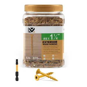 #8 x 1-1/4"  Screws (5 lb Box), Trox Flat- Exterior Deck Screws 870 count, Tan, T25  Bit Included, Can Substitute 1" Screws
