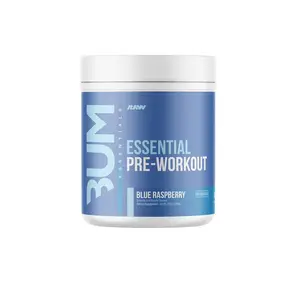 RAW Nutrition CBUM Essential Pre Workout Powder Blue Raspberry 1.78 lbs with 4g L-Citrulline & 3.2g Beta Alanine for Peak Performance - Fitness, Dietary