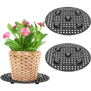 2 Pieces Plant Level Pot Elevator-12 Inch Diameter Big Plant Stands ,Heavy Planter Holder Potted Plant Stand for Deck or Patio Garden Accessories gardening supply cucumber trellis peony cages tomato outdoor