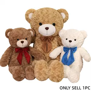 Hug Me Bow Tie Teddy Bear Plush Toy, Multicolor Snow Melt Caramel Light Ultra Large Hugging Teddy Bear Gift for Girlfriend, Big Size