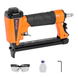 fathersdaygift VEVOR Pneumatic Staple Gun, 21 Gauge Pneumatic Upholstery Stapler for 80 Series 1/2-inch Crown 1/4-5/8 Length Staples, 70-110 PSI Air Staple Gun for Woodworking, Upholstering, Crafts, DIY Projects