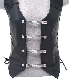 4'' Crystal & Leather Vest Extenders (set of 4) #VC14101LCK