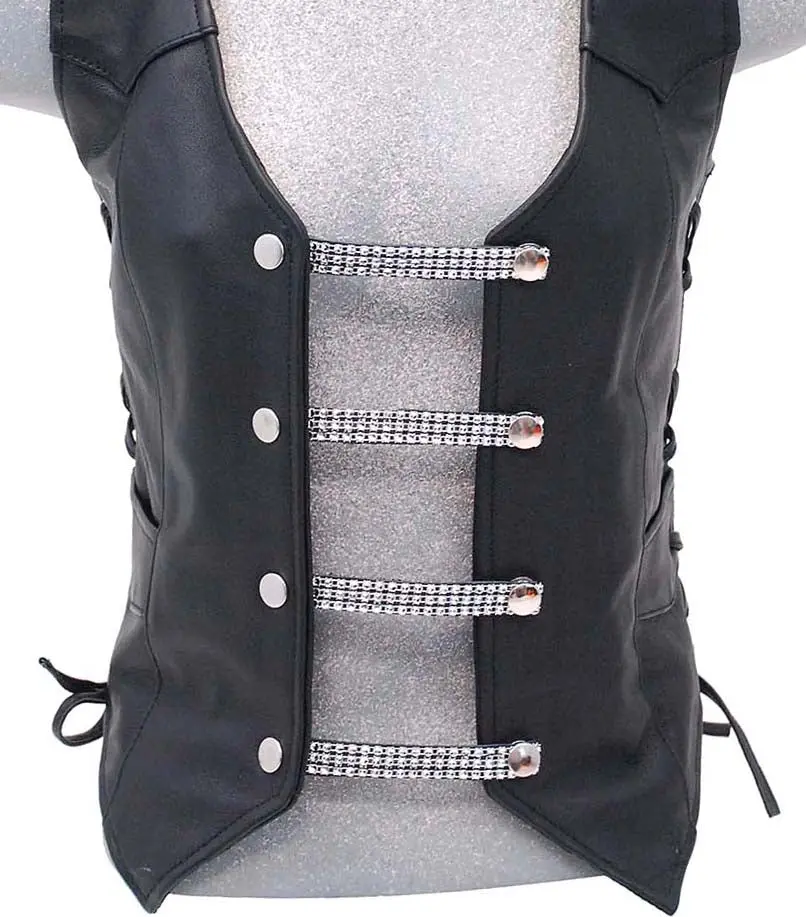 4'' Crystal & Leather Vest Extenders (set of 4) #VC14101LCK