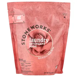 Grab Green Stoneworks®, Laundry Detergent Pods, Rose Petal, 50 Loads, 1.65 lbs (750 g)