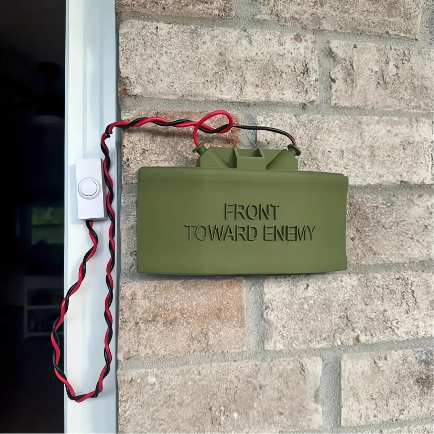 Classic Military Theme Plastic Door Sign, Wired Doorbell Cover Prank, Home Decor, Easy Installation, Ideal Gift