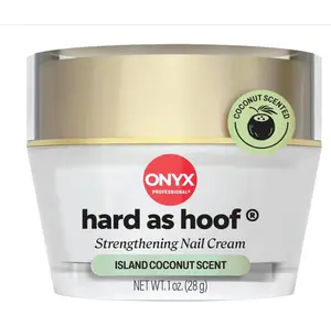 Onyx Professional Hard as Hoof Nail Strengthening Cream, Island Coconut Scent - Nail Growth and Conditioning Cuticle Cream Stops Splits, Chips, Cracks & Strengthens Nails, 1 oz