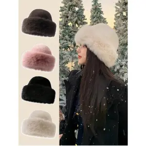 2026 Hot Trend Pick Unisex Warm Faux Fur Bucket Hat – Thick Plush Machine Washable Winter Fashion Accessory, TikTokShopBlackFriday Valentine’s Day Gift