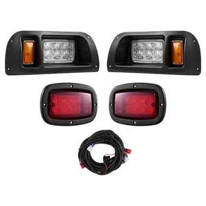 fathersdaygift VEVOR Golf Cart Light Kit, 12 Volt, LED Headlight and Tail Light Kit with Wiring Harness, Switch, Zip Ties, ABS Housing, High-Brightness, Waterproof and Dustproof, Fit for EZGO TXT 1996-2013 Models