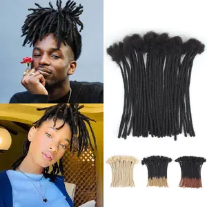 6 inch Loc Extensions Human Hair, 30 Strands Permanent Dreadlock Extension Human Hair 0.4cm Width 100% Full Handmade Dreads Can Be Dyed and Bleached Curled dreads extensions