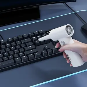 Ormos Computer Vacuum Cleaner 110,000 RPM Powerful Blowing & Suction Power with Lighting, Flawless Cleaning, High Power Rechargeable Mini Portable Vacuum Cleaner for Home, Office & Keyboard, Console Cleaning (White)