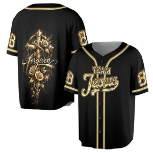 Vintage Jesus Faith Baseball Jersey Unisex, Inspirational Christian God Button Up Shirt, Retro Streetwear Game Day Outfit