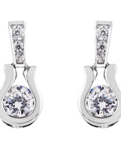 Kelly Herd Women's Silver Horseshoe-Shaped Dangle Earrings - Epd553