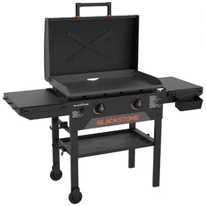 Blackstone Original 28" Griddle, Outdoor Grill with Hood, Side Shelves & Wheels Blackstone Original 28" Griddle, Outdoor Grill with Hood, Side Shelves & Wheels