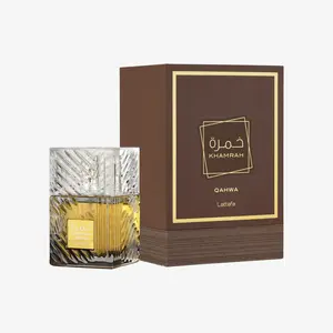 Lattafa Khamrah Qahwa Eau De Parfum 3.4oz 100ml for Women & Men Cinnamon Cardamom Ginger Praline Vanilla Coffee Perfume Regular Edition