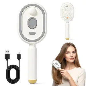 Electric Spray Air Cushion Massage Comb with Self-Cleaning, Anti-Tangle, Anti-Static, Volumizing Functions and Essential Oil Mist Aromatherapy Hair Care
