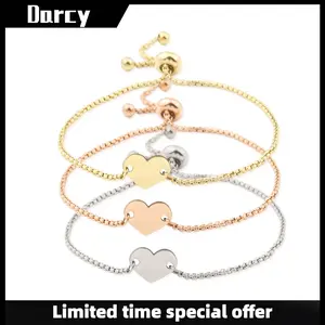 Simple trendy punk niche adjustable love bracelet personality fashion retro good friend jewelry