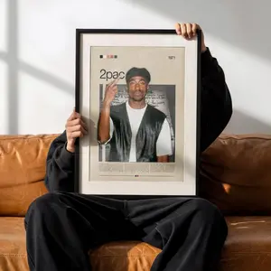 2Pac 3D Poster | Rapper Wall Art | Hip Hop Legend Artwork | Music Icon Digital Print | Street Art Poster for Music Lovers | Tupac posters