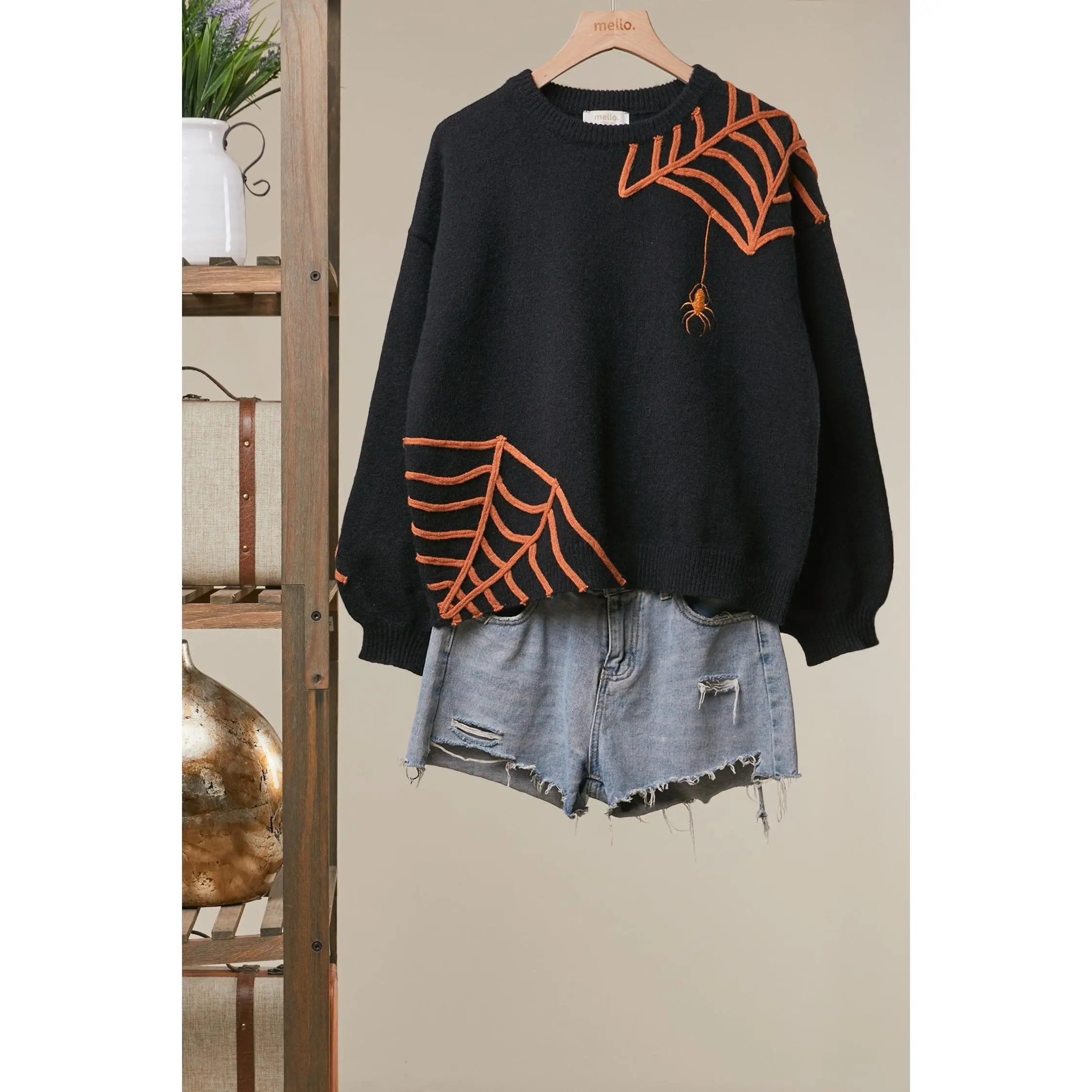 MEL Halloween Spider Sweater