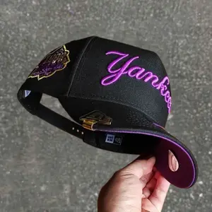 New Era Yankees 59FIFTY Black Purple Flat Brim Hat MLB Baseball Cap Unisex | High Crown Streetwear Snapback Cap For Men Women, Premium Embroidered Logo Urban Hip Hop Style Collector Edition Fashion Cap Trending TikTok Shop 2026 Authentic Look