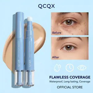 【QCQX】Dual-effect Concealer & Foundation Eye Concealer - 24-hour long-lasting,high-coverage matte finish.Korean pressed powder foundation for a flawless complexion. Covers acne marks, sculpts the nose, and nourishes the skin.