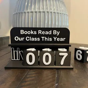 Books Read By Our Class Counter - Classroom Reading Tracker - 3D Printed - Tracks Books Read This Year - Teacher Resource for Reading Goals