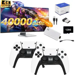M15 Game Stick with 30,000+ Classic Games, Nostalgia Stick Game, 4K HDMI Output, Dual 2.4G Wireless Controllers, 128GB Storage, Plug and Play Video Game Console, 4K HDMI Output Cable Gamepad Handheld Retro Usb